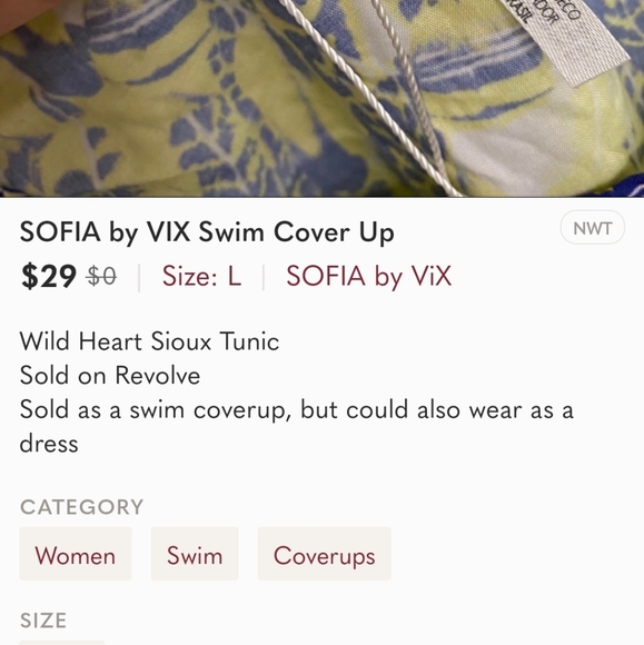 Nwt Sophia by Vix Wild Heart Sioux Tunic Size Lg - Picture 2 of 7